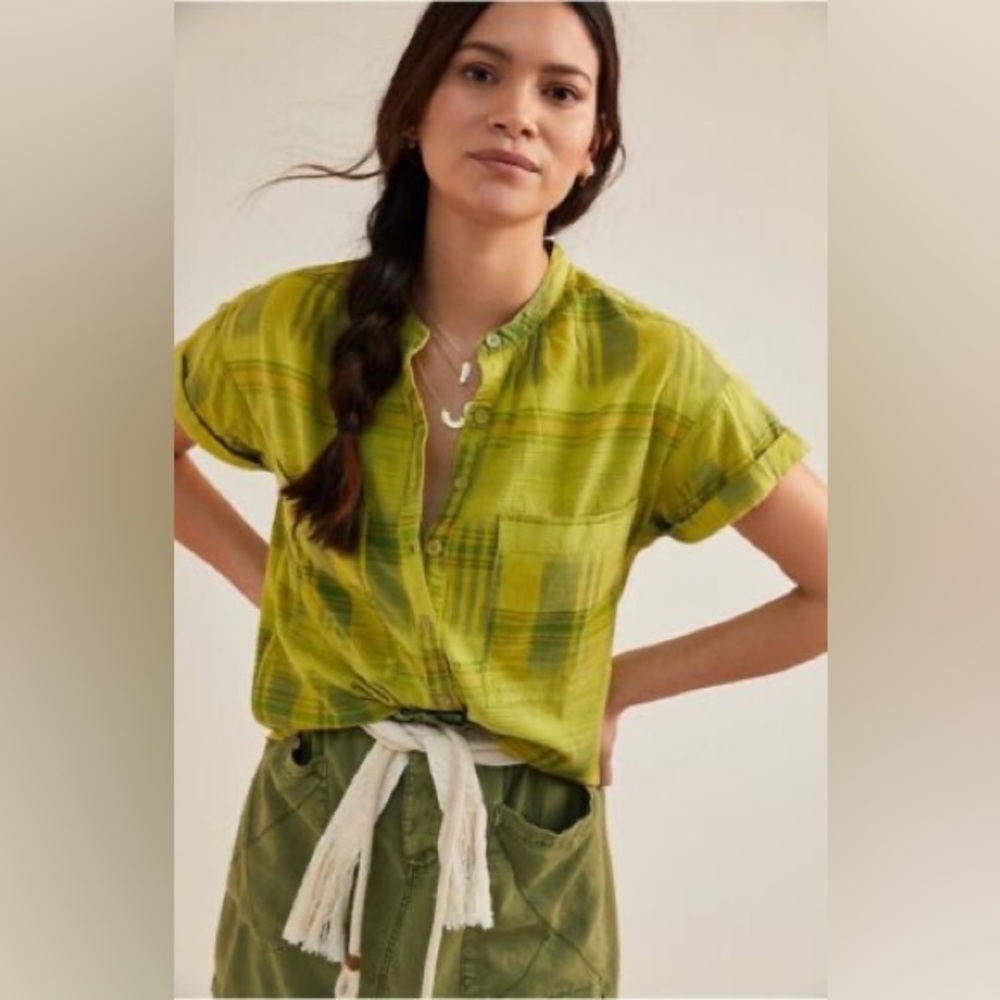 Anthropologie pilcro cap sleeve blouse